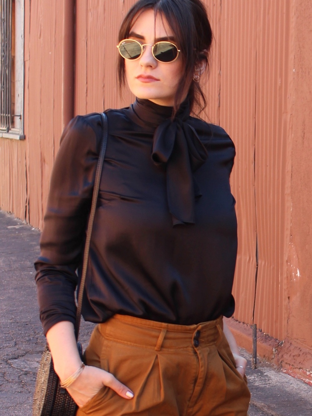 Frances Austen Silk Tie-Neck Blouse